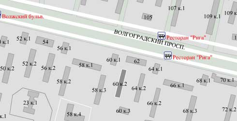 Волгоградский пр-т. д. 60, корп. 2. Юго-Восточный округ. Район Кузьминки.