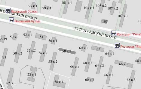 Волгоградский пр-т. д. 58, корп. 1. Юго-Восточный округ. Район Кузьминки.