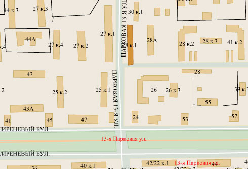 Район Измайлово северное (ВАО), Парковая 13-я ул., д. 28, к. 1