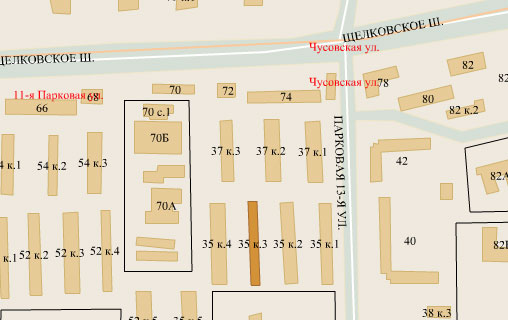 Район Измайлово северное (ВАО), Парковая 13-я ул., д. 35, к. 3