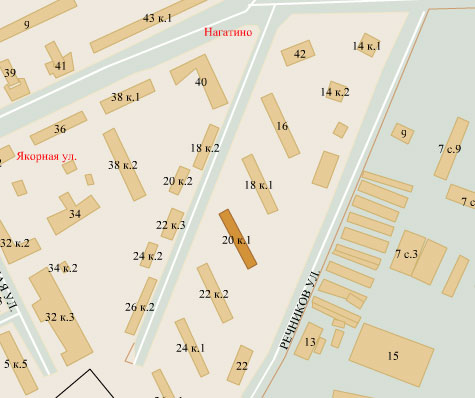 Район Нагатинский затон (ЮАО), Речников ул., д. 20, к. 1